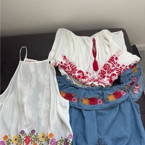 Forever 21 Floral Embroidered Blouse Bundle